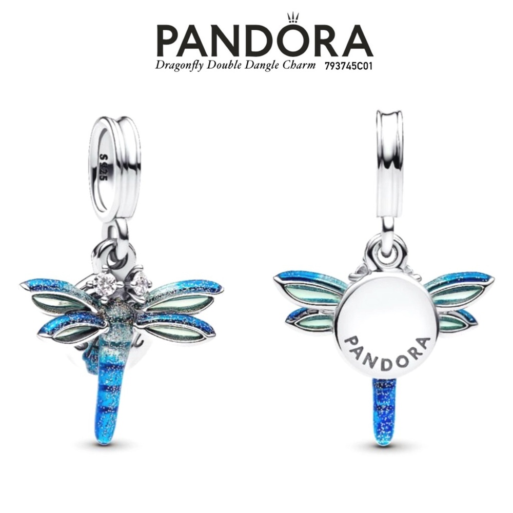 PANDORA Dragonfly Double Dangle Charm w/box